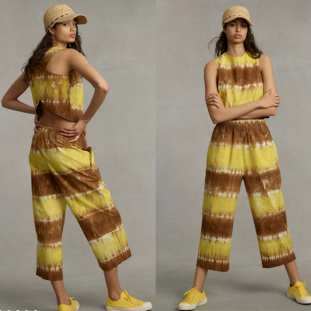 WHIT TWO Striped Tie-DyeTop & Pant Set